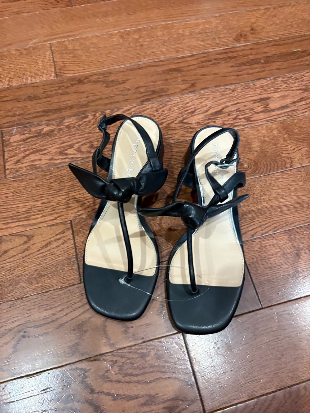 Copper Key Black Knot-Detail T-Strap Sandals - Women